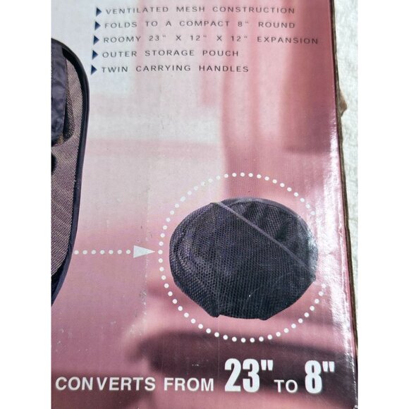 Collapsible Flex Fold Laundry Hamper Ventilated Mesh Handle College student Dorm - Picture 2 of 5